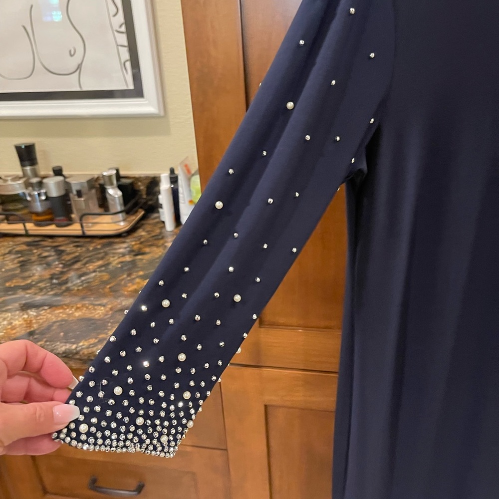 Brand new with tags Macys elegant dark blue dress for any occasion